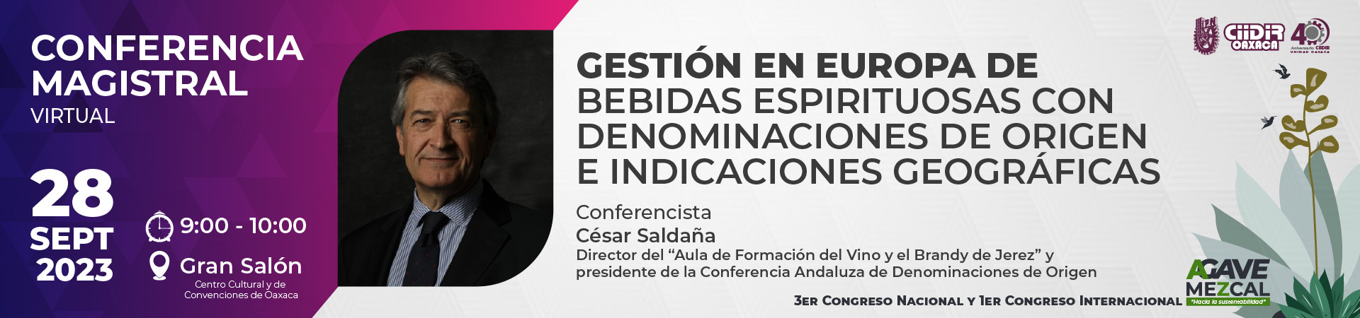 Conferencista César Saldaña - Gestión en Europa de bebidas espirituosas